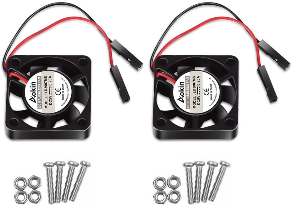 2 Pcs Raspberry Pi Cooling Fans - 30mm Silent Brushless Operation, Easy Mount