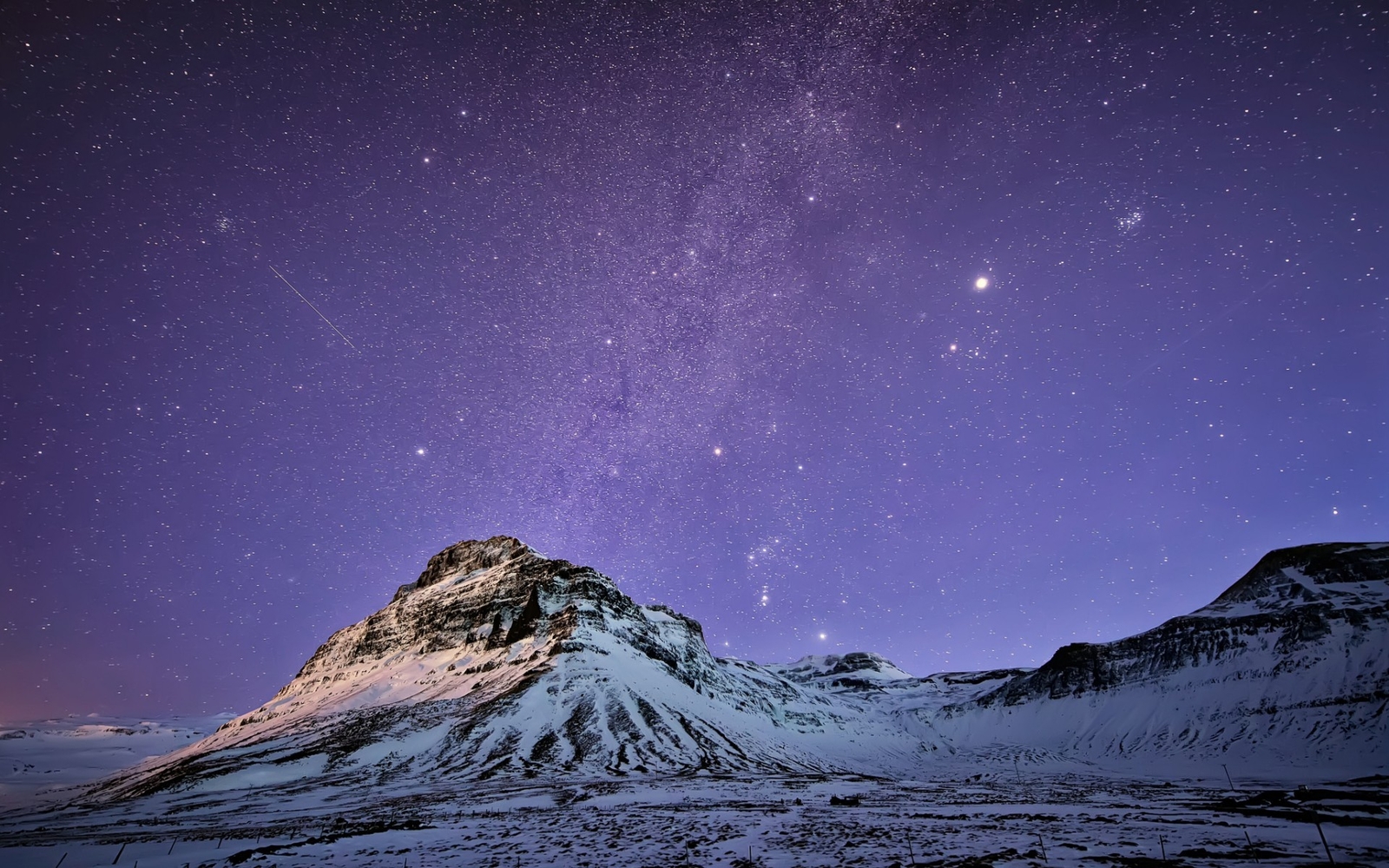 Landscape space universe stars mountains looking up sky Custom Gaming Mat Desk