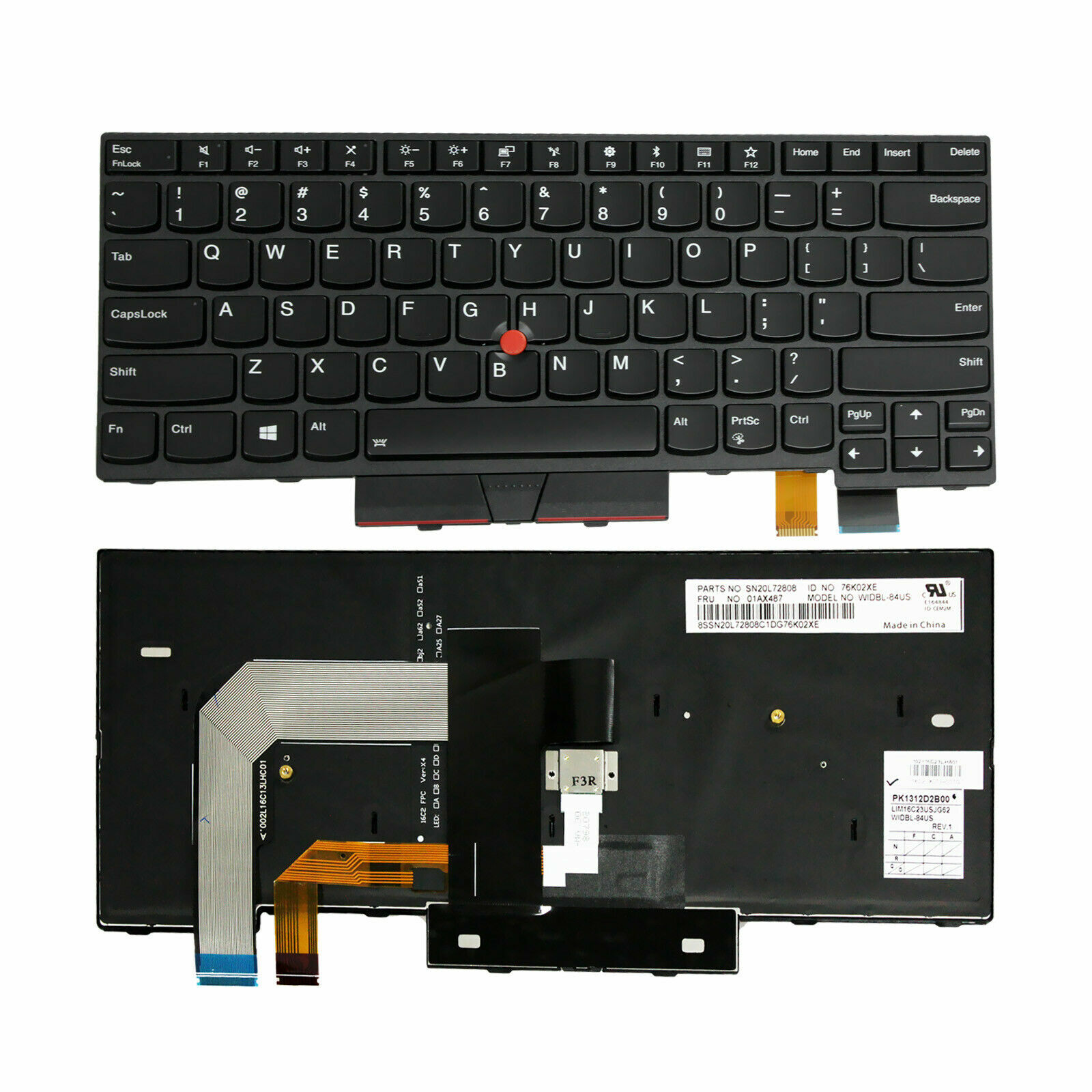 US Layout Backlit Keyboard Part For Lenovo Thinkpad T480 20L5 20L6 01AX528 tbo