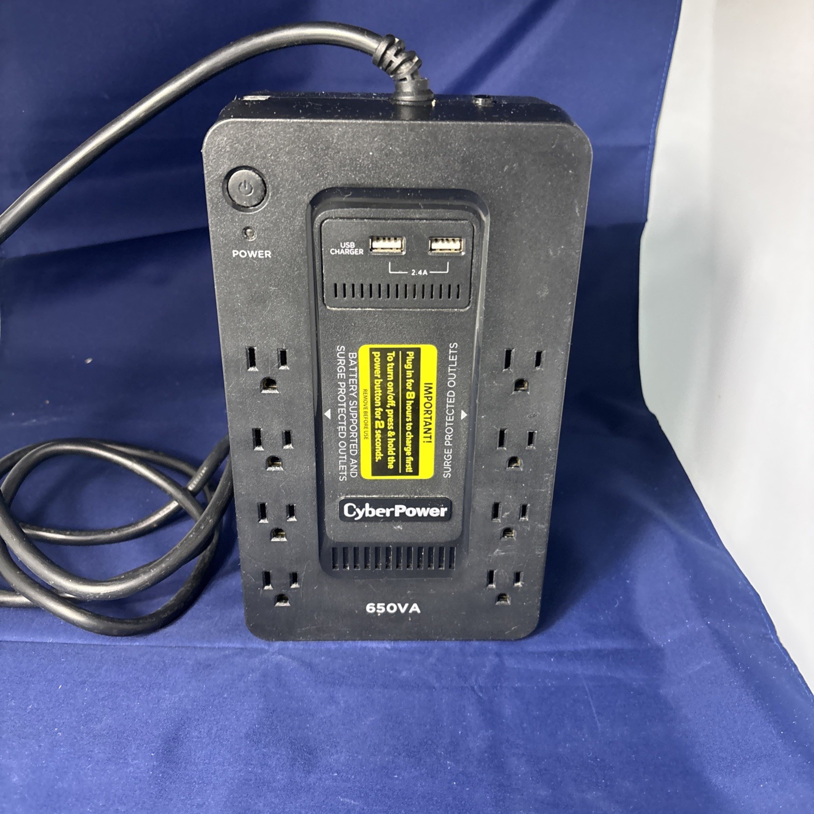 CyberPower SX650U 650VA 360W UPS Desktop Battery Backup Black Surge NO BATTERY