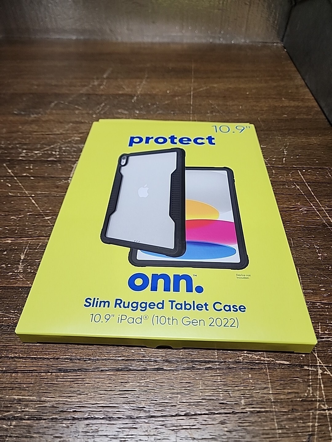 Onn Slim Rugged Tablet Case for iPad 10th Generation 2022 (10.9") Black/Clear