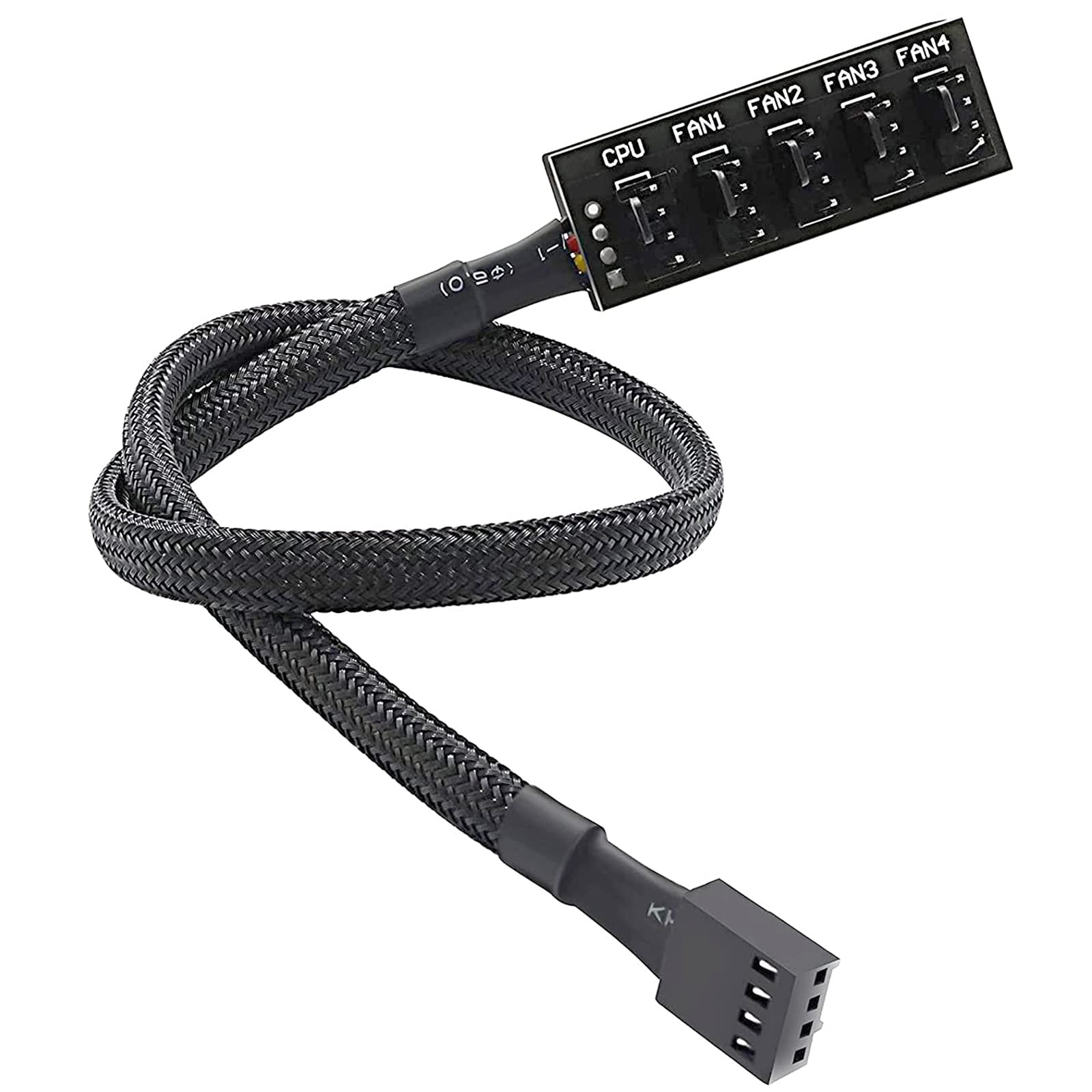 PWM Fan Hub, PC CPU Cooling 4 PIN/3PIN Power Fan Extension Cable Hub Splitter...