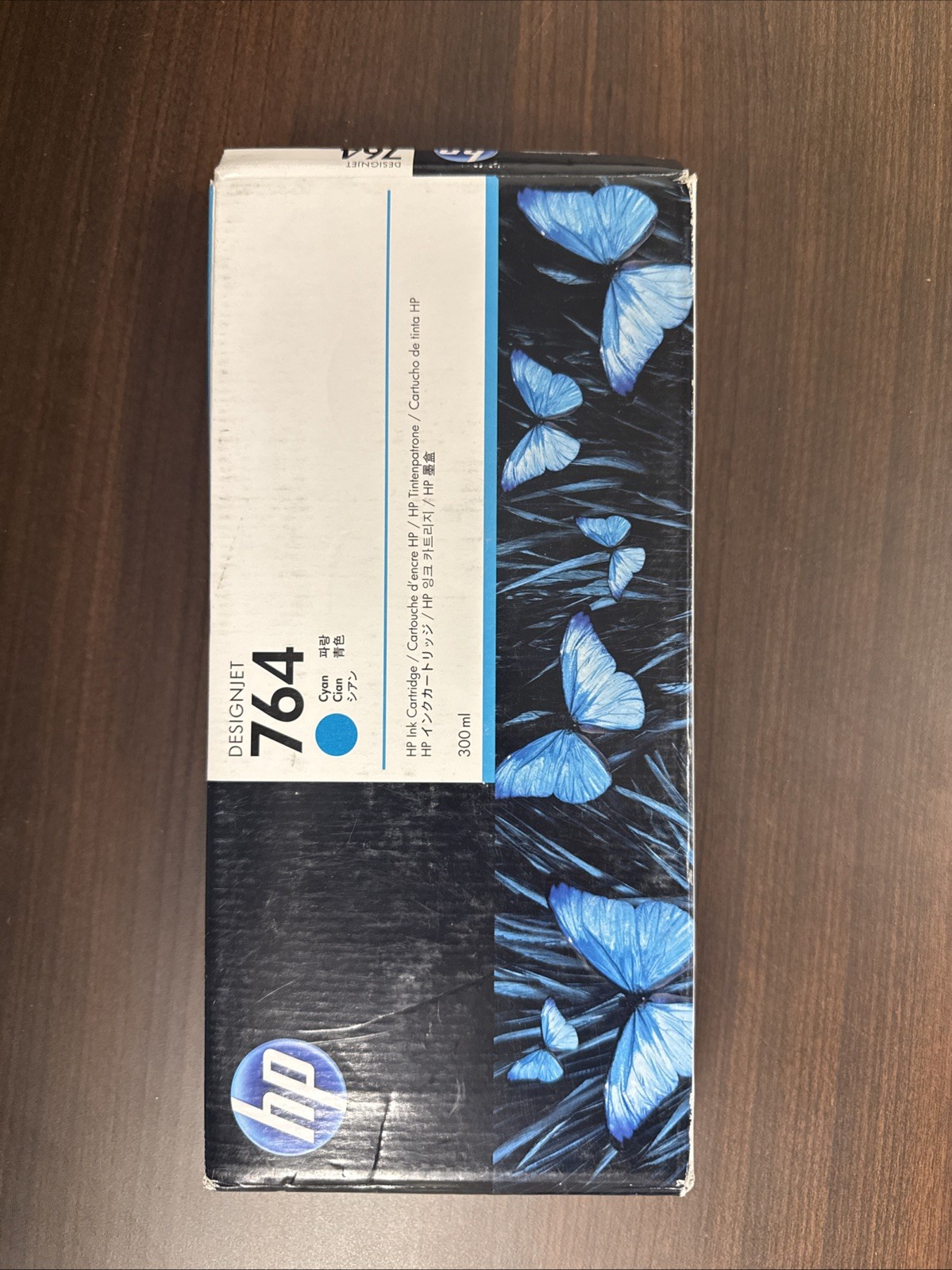 Genuine HP 764 Cyan 300ml Ink Cartridge Apr 2021 Sealed