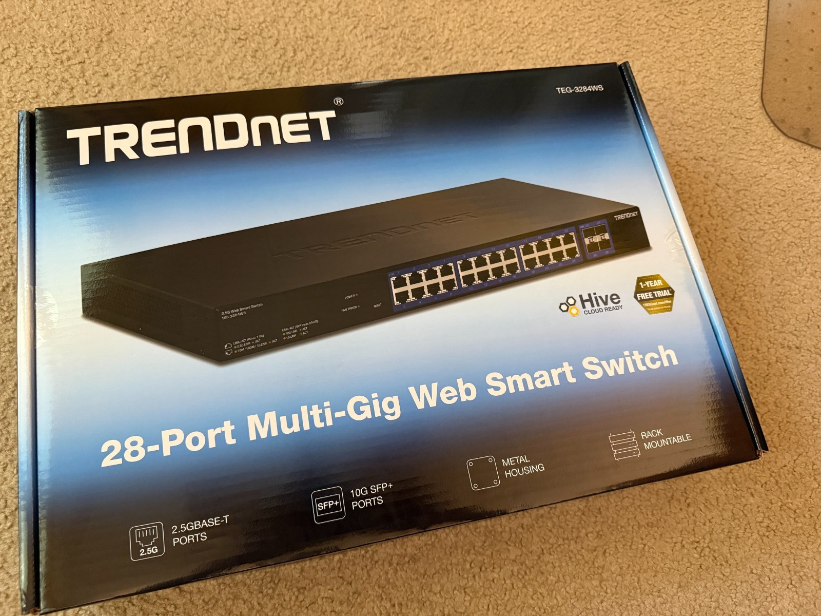 TRENDnet TEG-3284WS 28-Port 2.5G 10G Multi-Gig Web Smart Switch Hive Cloud