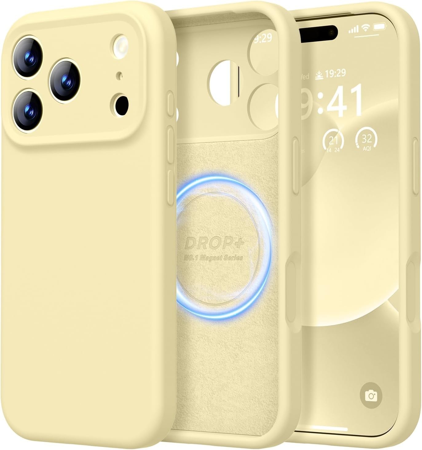 Silicone Case for iPhone 17 Pro – MagSafe Compatible, 6.3" - Creamy Yellow