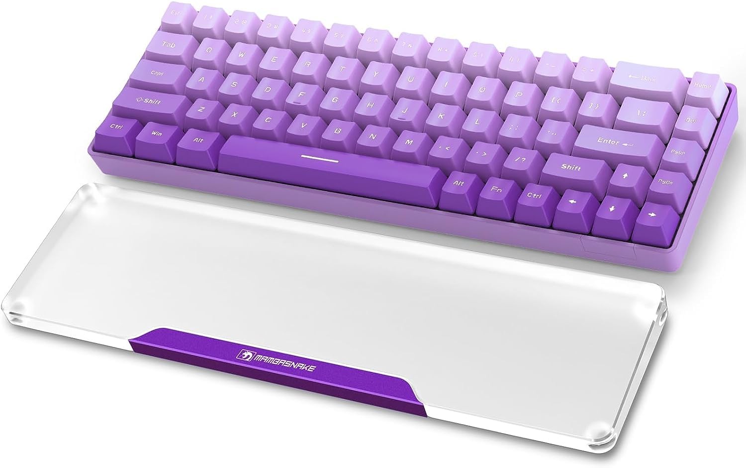 SELORSS Acrylic Keyboard Wrist Rest for 60% Compact Keyboard - Purple