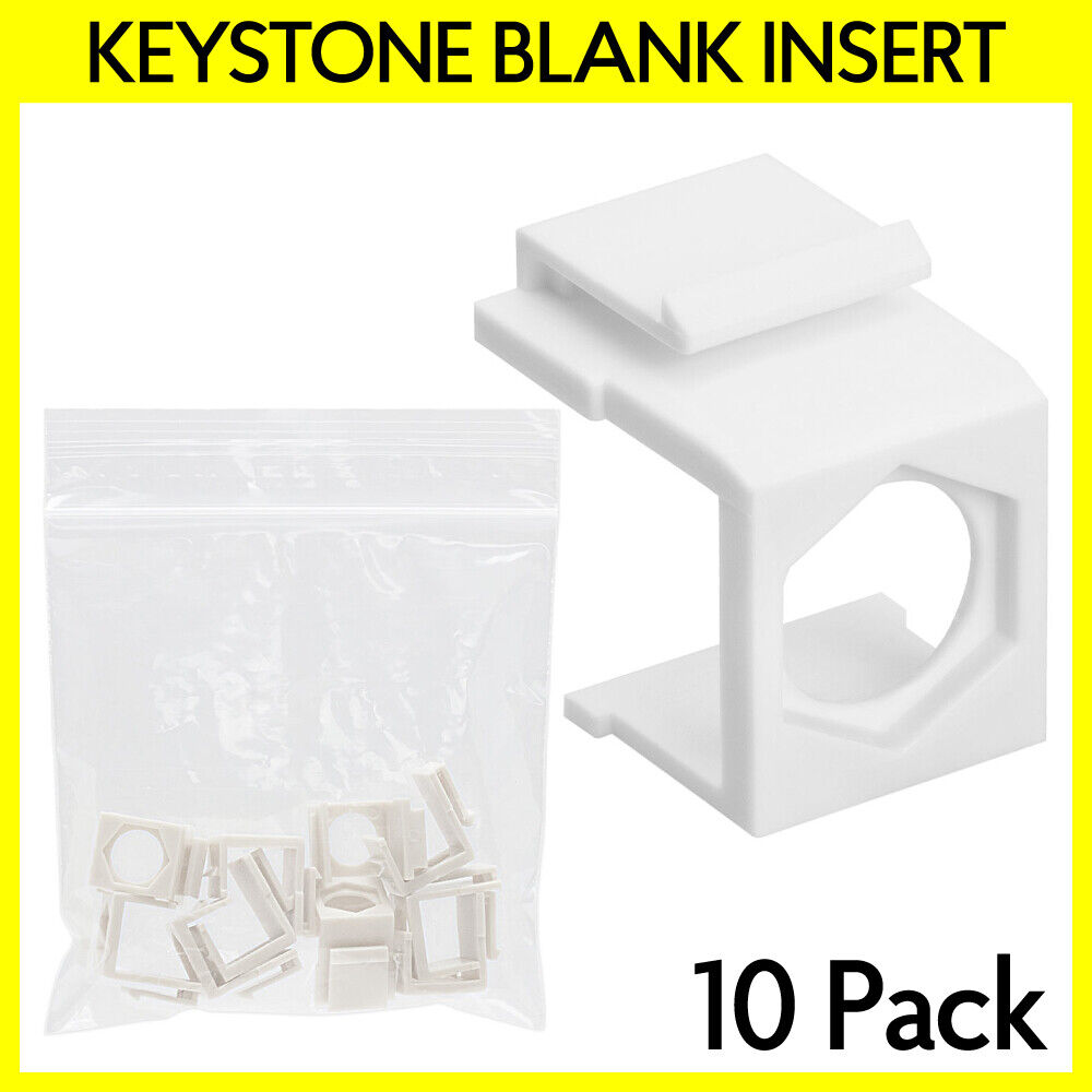 10PCS Keystone Insert with Port Hole for Keystone Wall Plate White F BNC RCA