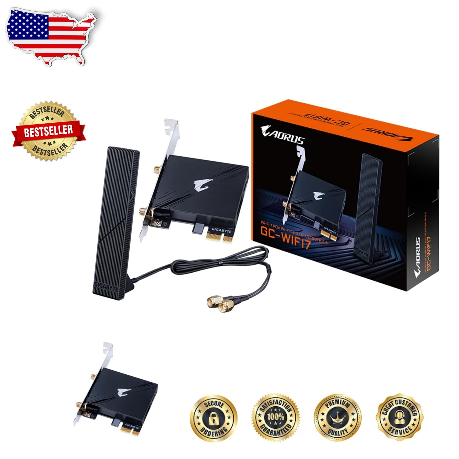 New WiFi 7 Expansion Card GC-WIFI7 | 5800Mbps Tri-Band, BT 5.3, 4K-QAM