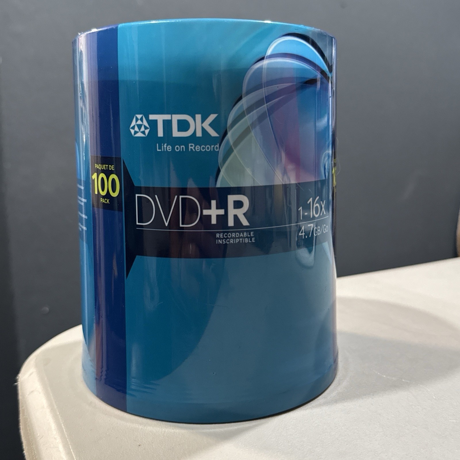 TDK DVD+R Recordable 16X 4.7Gb 100 Pack Spindle - New, Factory Sealed