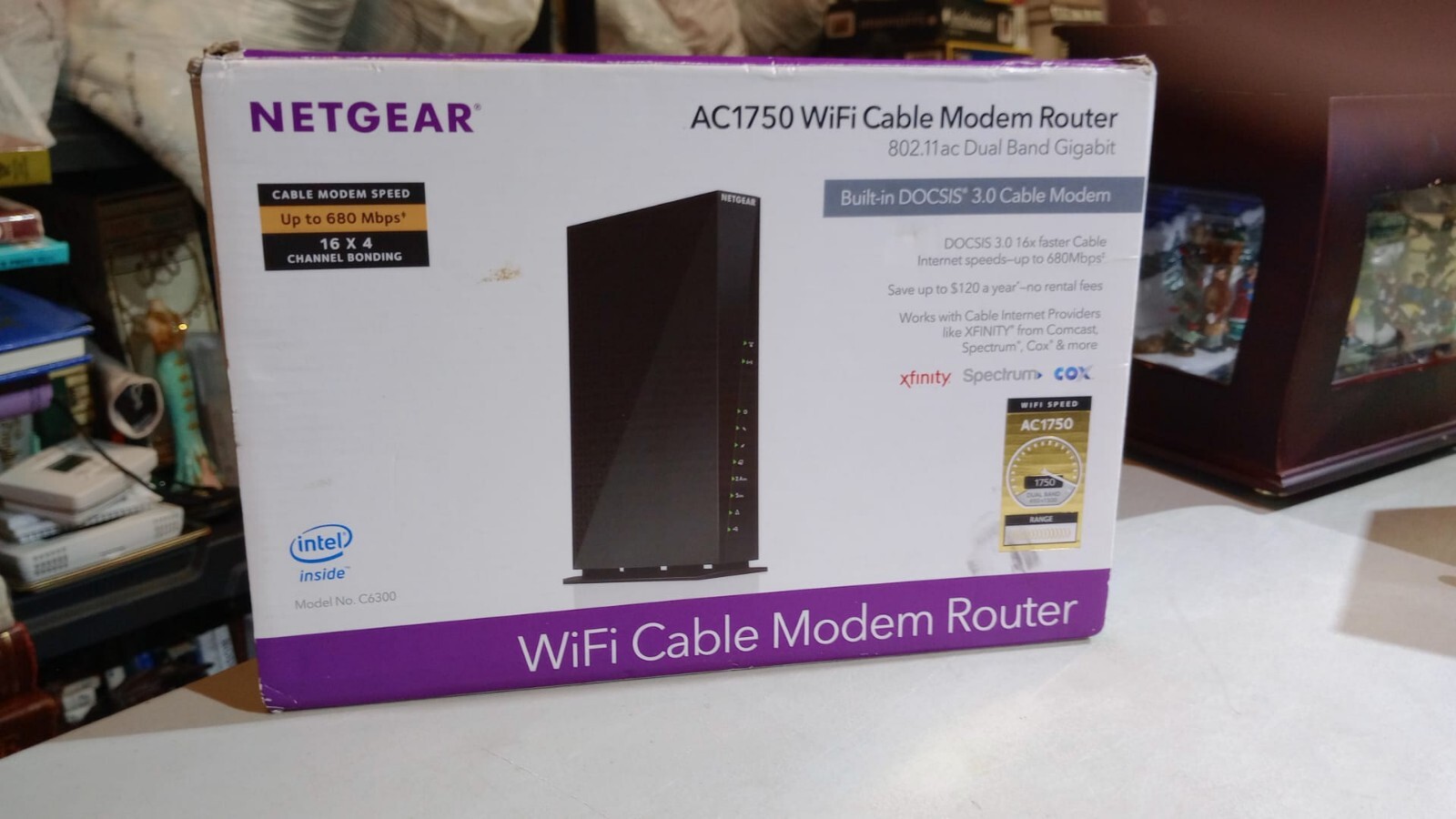 Netgear C6300V2 AC1750 Dual Band Wi-Fi Cable Modem Router W/ Power Cord