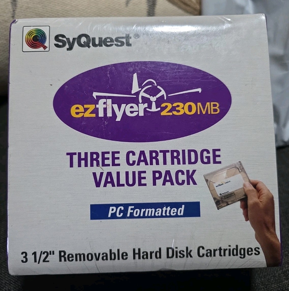 SyQuest Ezflyer 230 MB Removable Hard Disk Cartridge PC Formatted Sealed