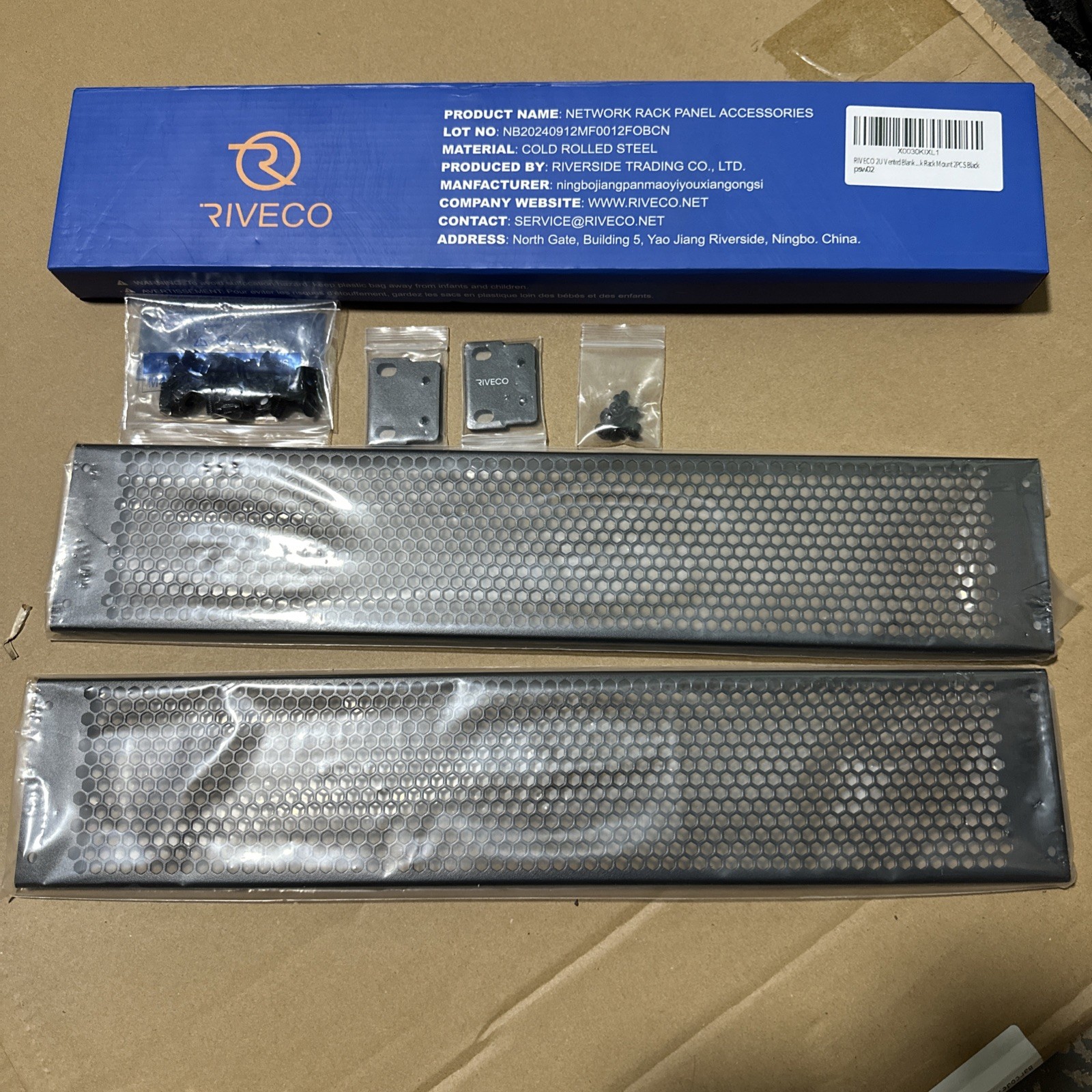 2U Vented Blank Front Cover Panel Server & Network Rack Mount 2PCS Black 17.25in