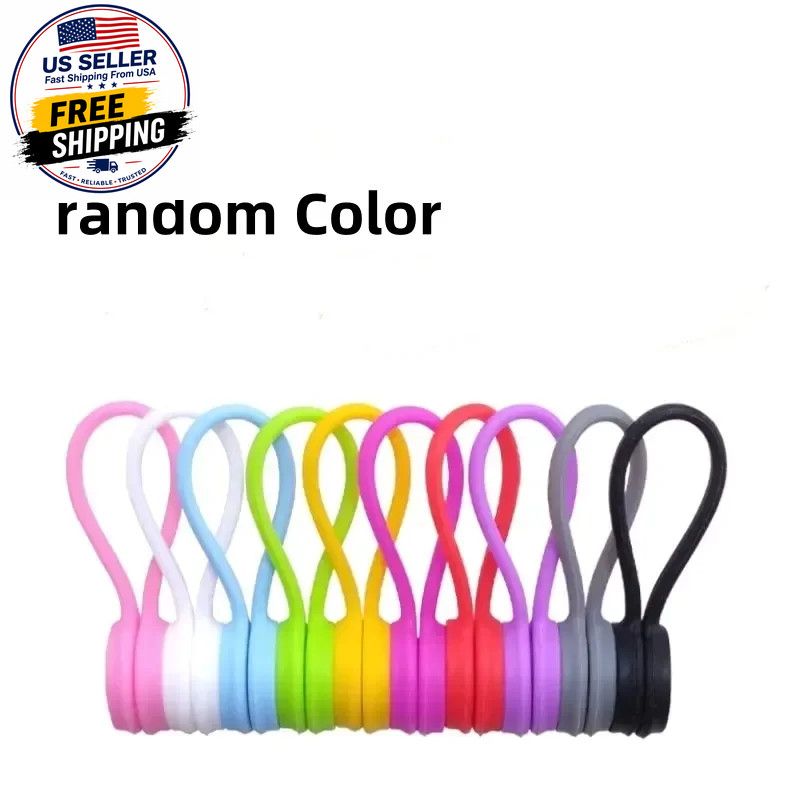 5/3/1PCS Silicone Magnetic Cable Tie Reusable Wire Organizer Clips for Bundling 
