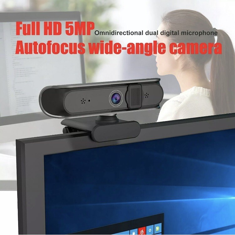 AutoFocus HD 1080P Webcam with Dual Microphone & Privacy Cover, NetumScan...