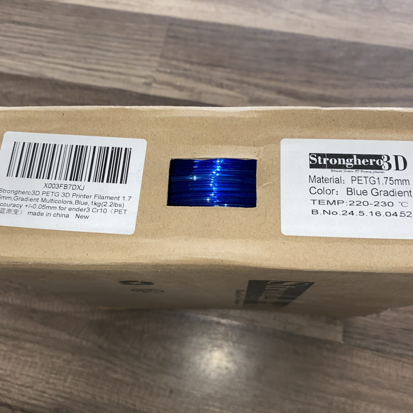 Stronghero3D PETG 1.75mm Printer Filament Blue Gradient 1kg /ax