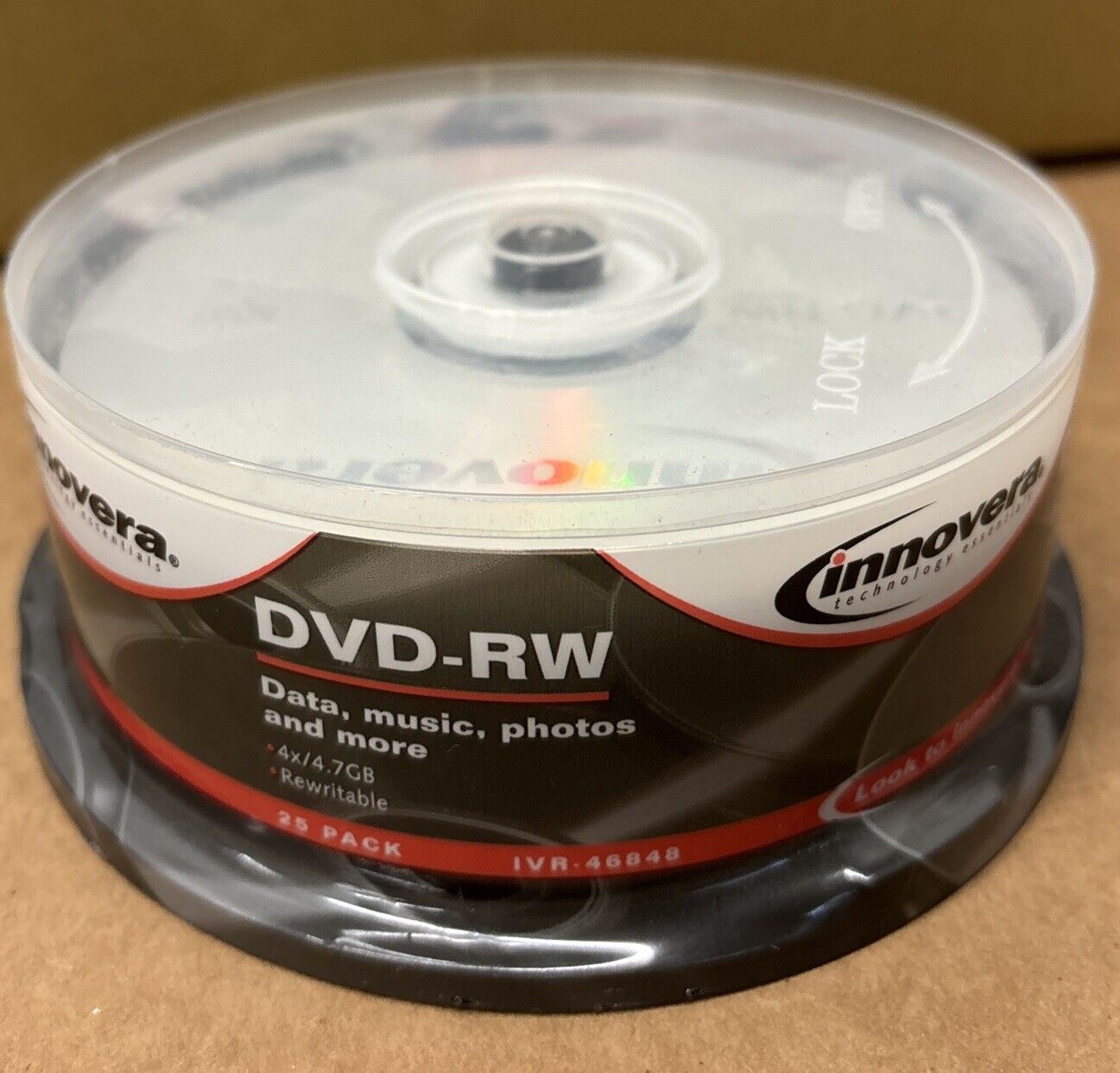 DVD-RW Discs Innovera Technologies 4.7GB 4x Spindle Silver 25/Pack IVR-46848 NEW