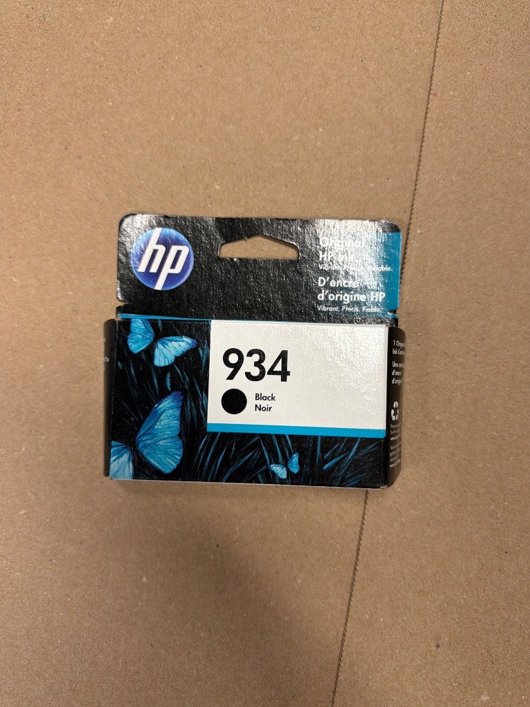 HP 934 Black Original Ink Cartridge C2P19AN Genuine OEM New Sealed EXP APR 2023
