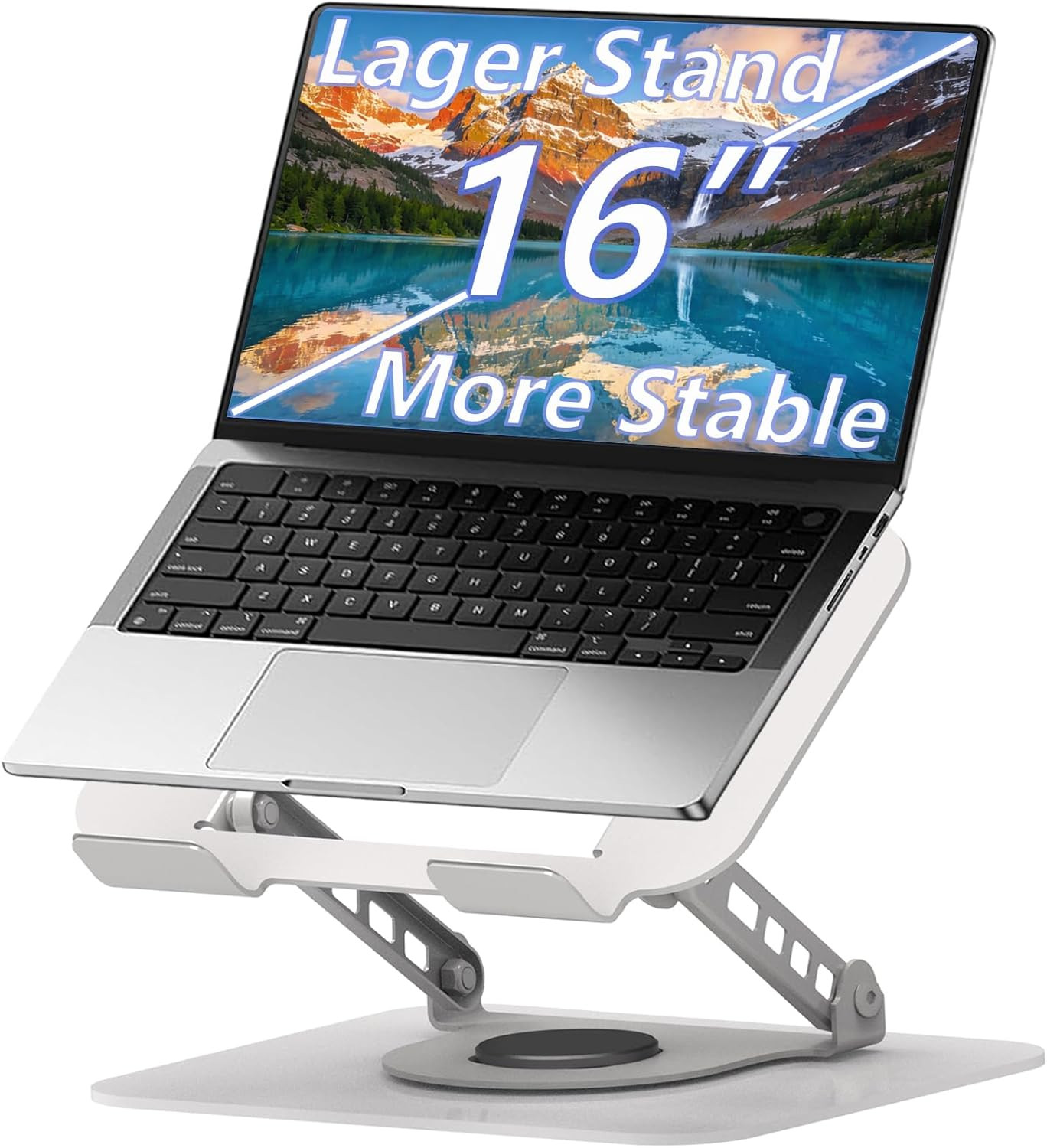Adjustable Laptop Stand, 360 Rotating Computer Riser, Stable Base Stand Holder