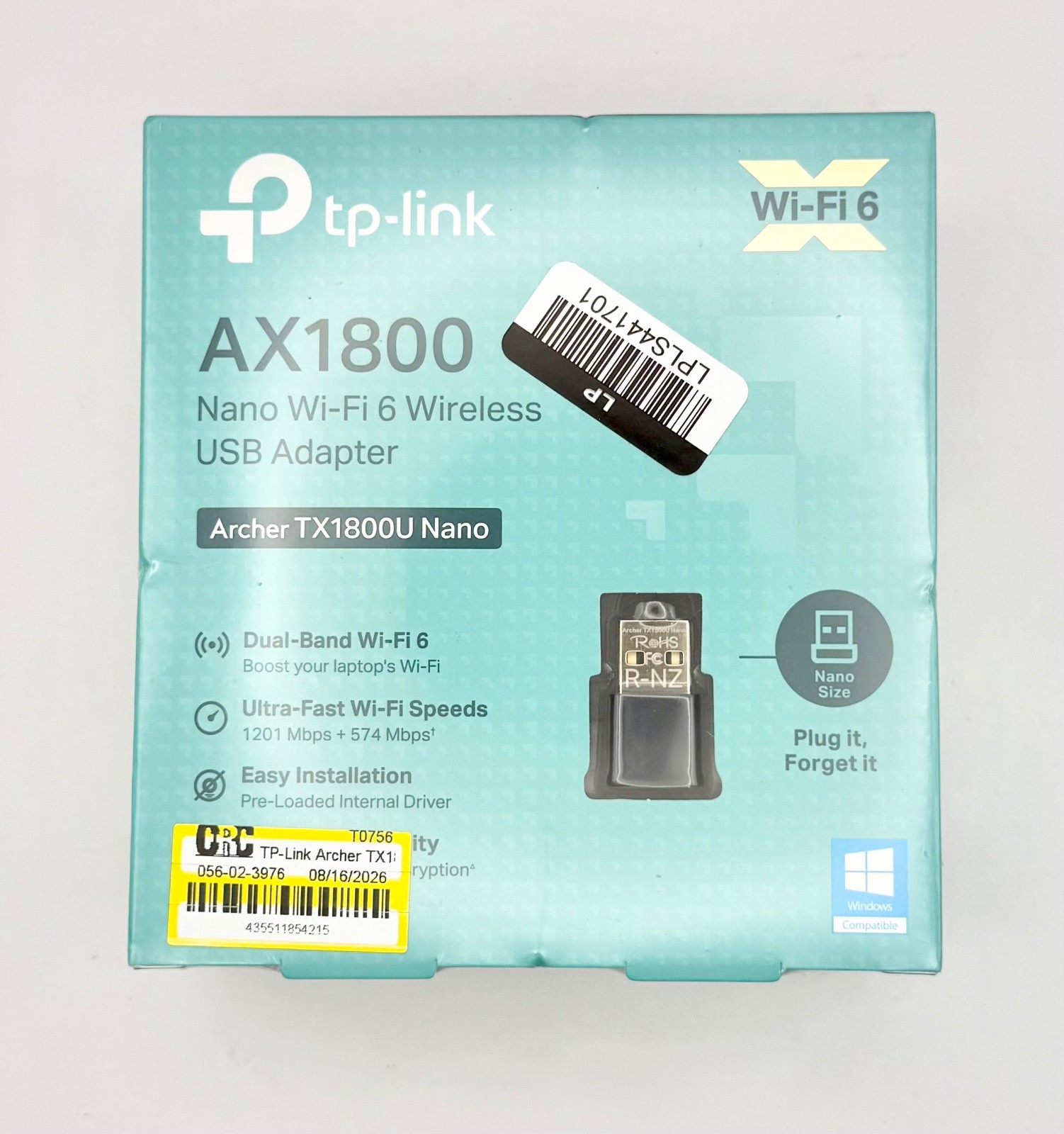 New - TP-Link Nano USB WiFi 6 Adapter for PC -AX1800 USB Wireless Adapter