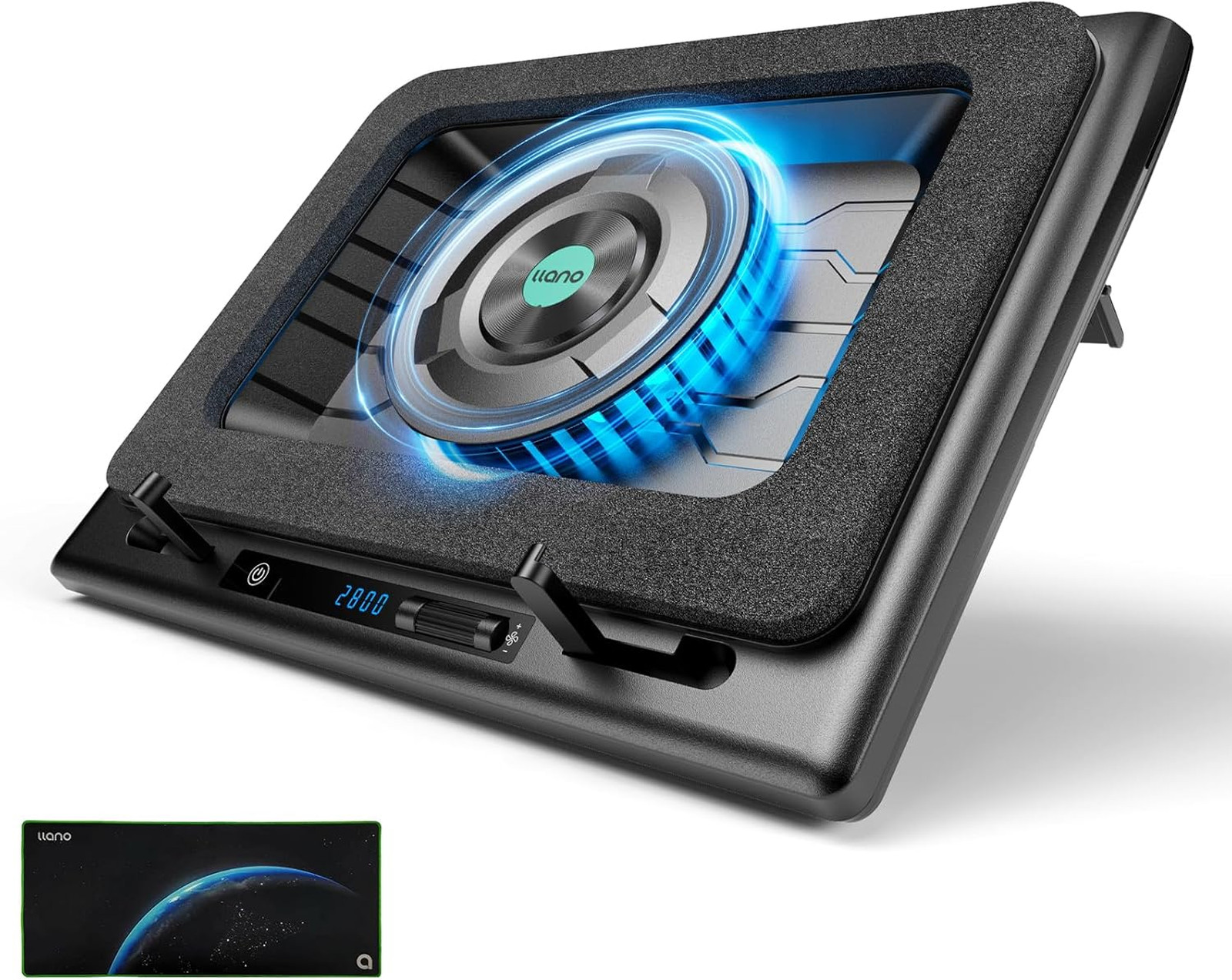 Gaming Laptop Cooler V12 with 5.5 Inch Fan Adjustable Speed Touch Control