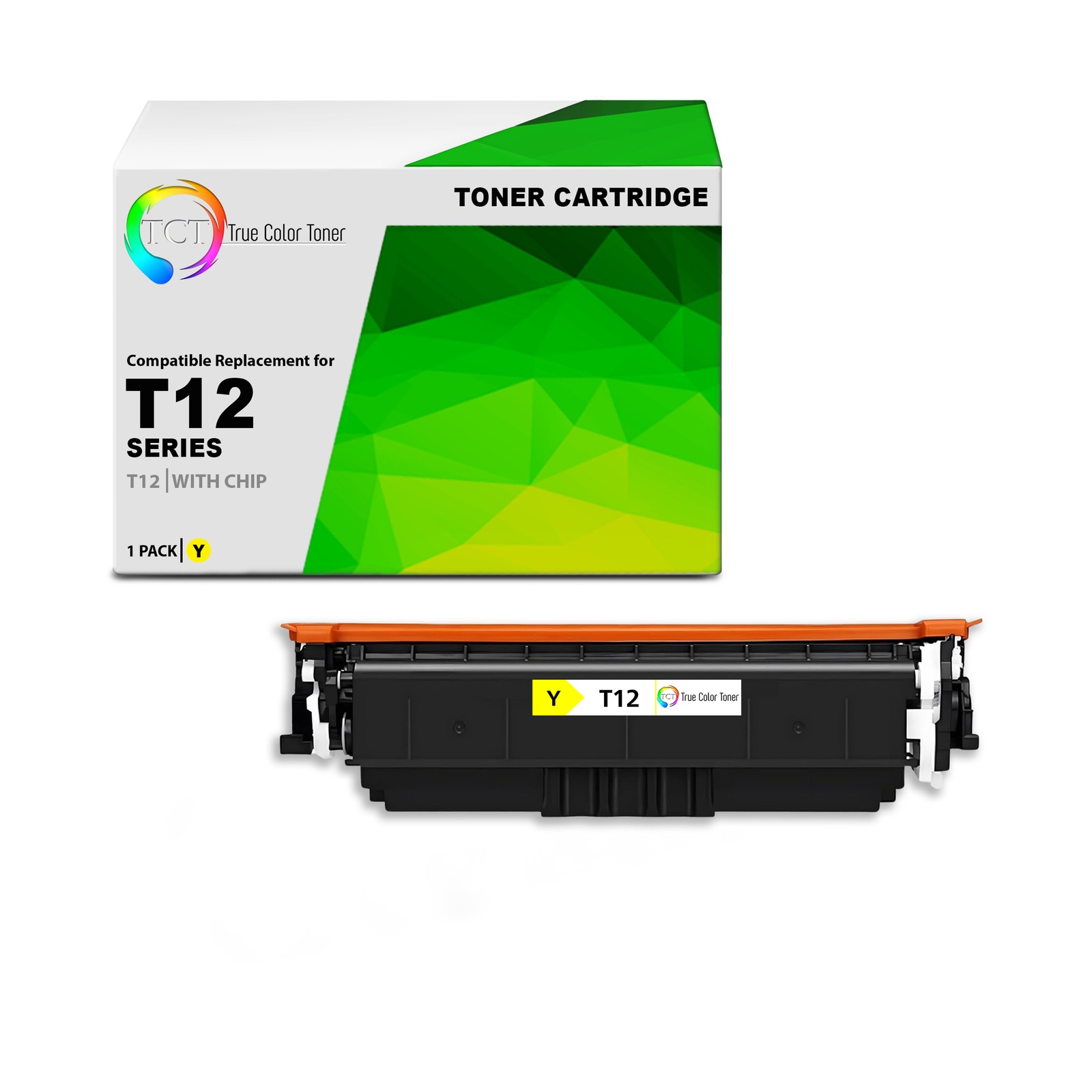 TCT Compatible Yellow Toner Cartridge Replacement for Canon T12 – 1-Pack