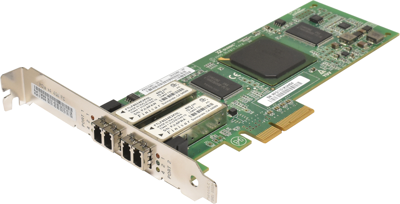 QLogic QLE2462-HP FC Dual Port 4Gbps PCIe x4 Host Bus Adapter SP# 407621-001 FP