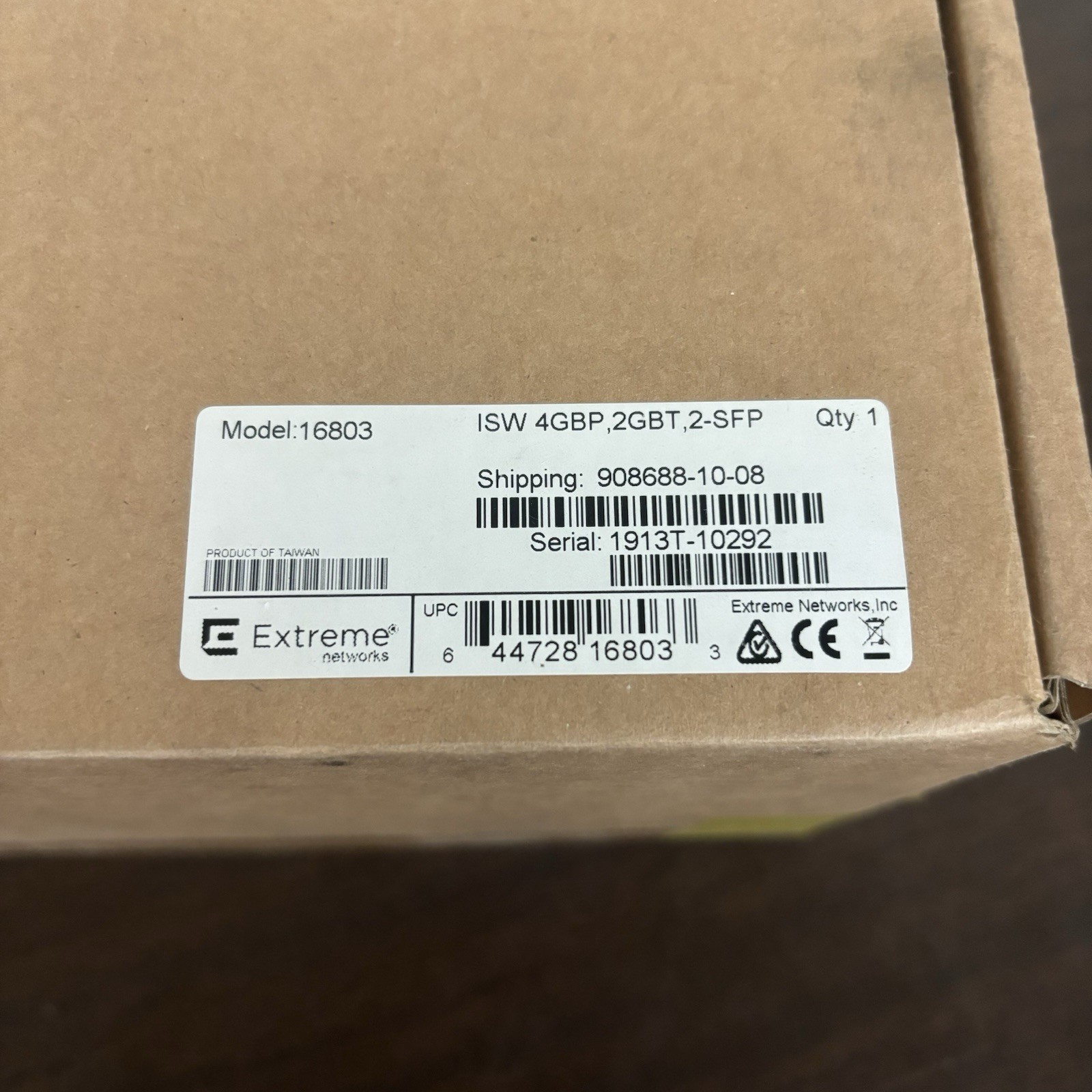 Extreme Networks ISW 4GBP ,2GBT ,2-SFP  Model 16803