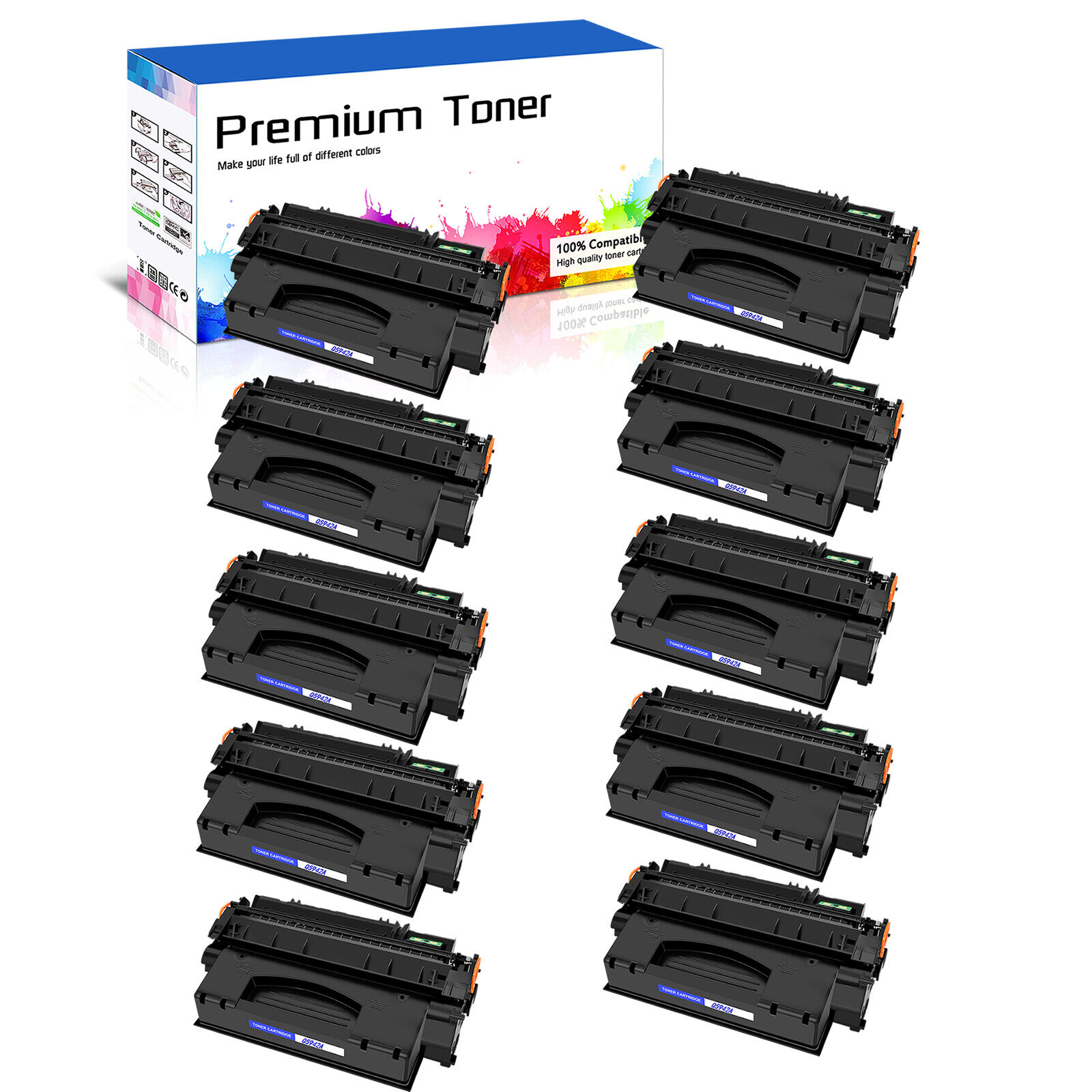 10PK Black Q5942A Toner Cartridge For HP LaserJet 4200 4200n 4200tn 4200dtn INK
