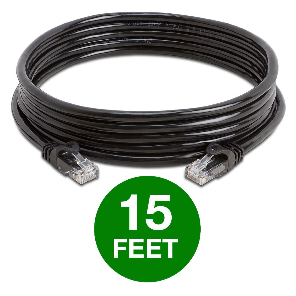 5PCS Cat6 Network Cable 1.5-15ft High-Performance Ethernet Cord for Gaming Black