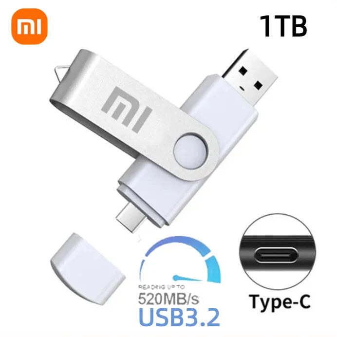 Xiaomi 2TB USB 3.2 Flash Drives High Speed Transfer Metal Pendrive Memory Card T