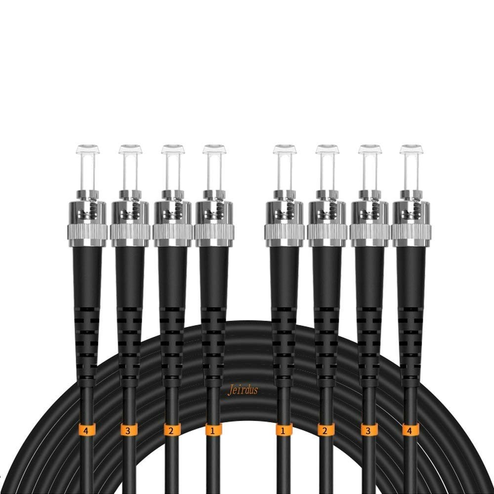 Jeirdus 100Meters 328Ft Outdoor Armored 4 Core 9/125 Sm Fiber Optic Cable