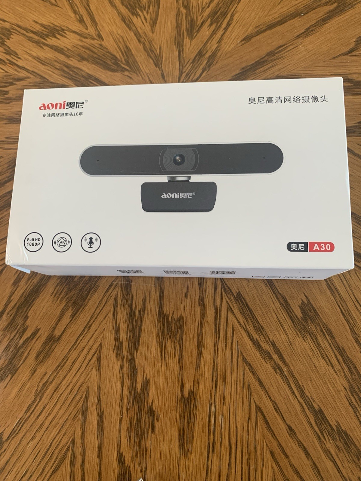 AONI A-30 HD 1080P Webcam, With Microphone & Auto Focus,USB cable Included, NIB