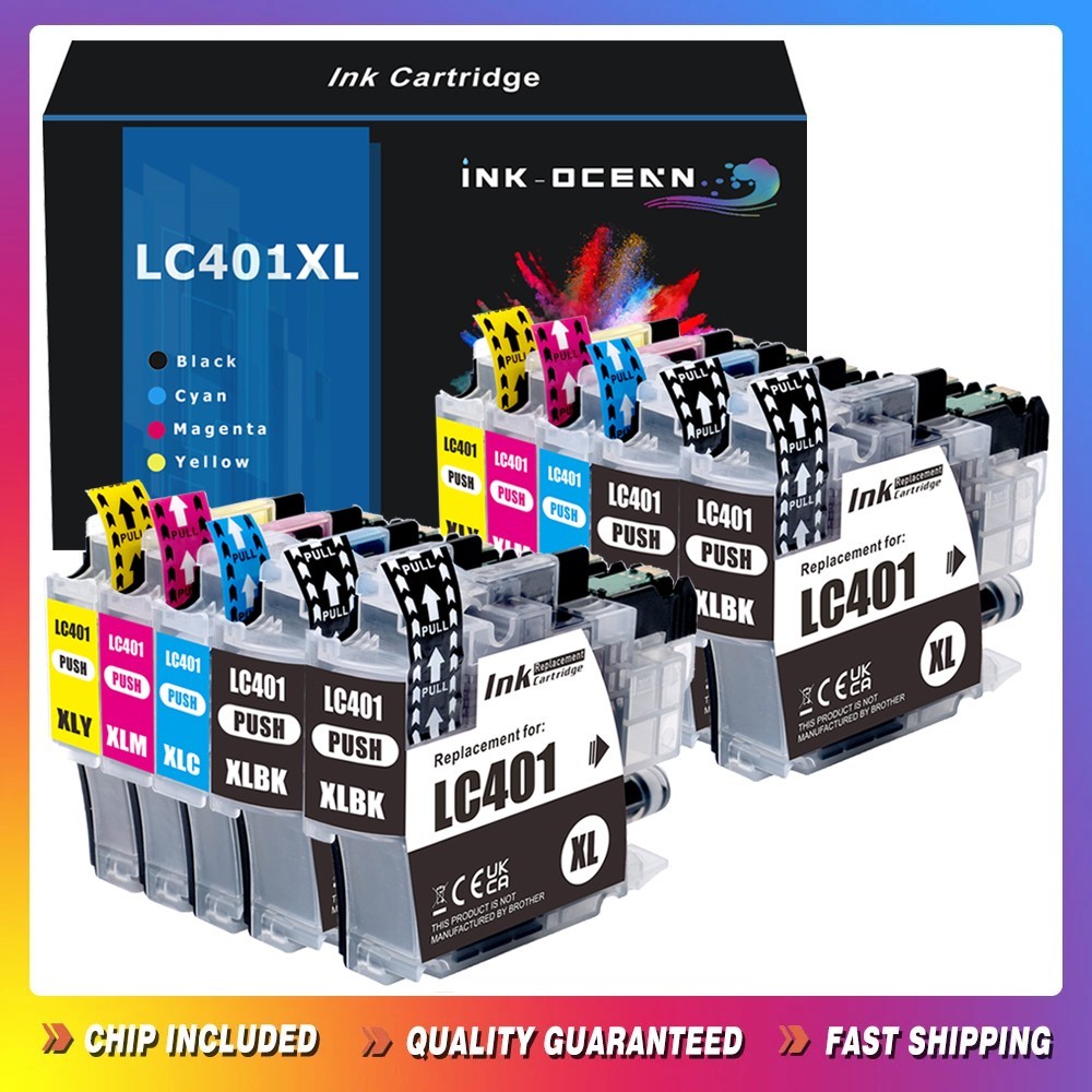 10pk LC401XL Ink Cartridge for LC401 MFC-J1010DW MFC-J1012DW MFC-J1170DW J1800DW