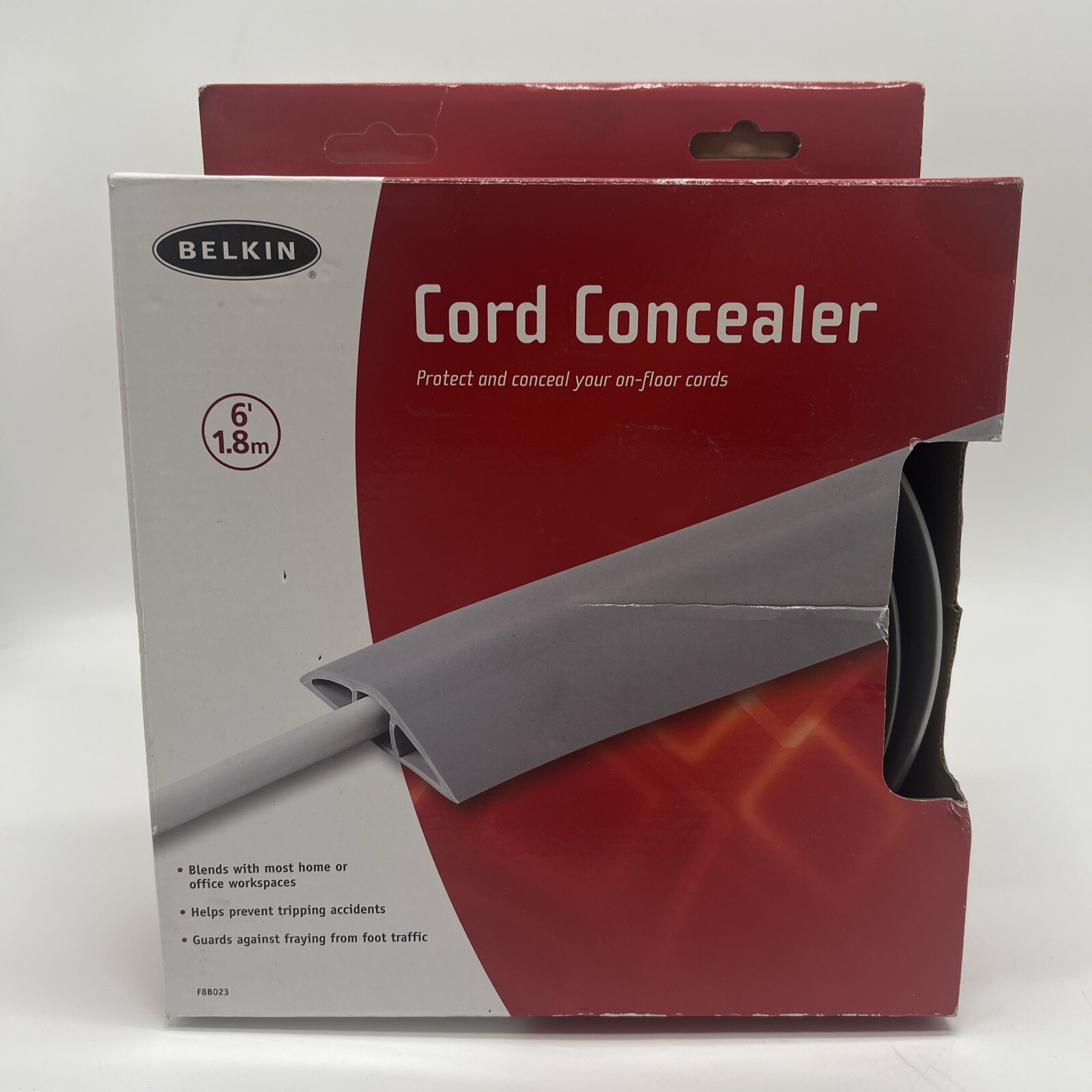Belkin Cord Concealer - 6' (1.8m) -  Protects Up To 3/4" Wide Cables - White WFH
