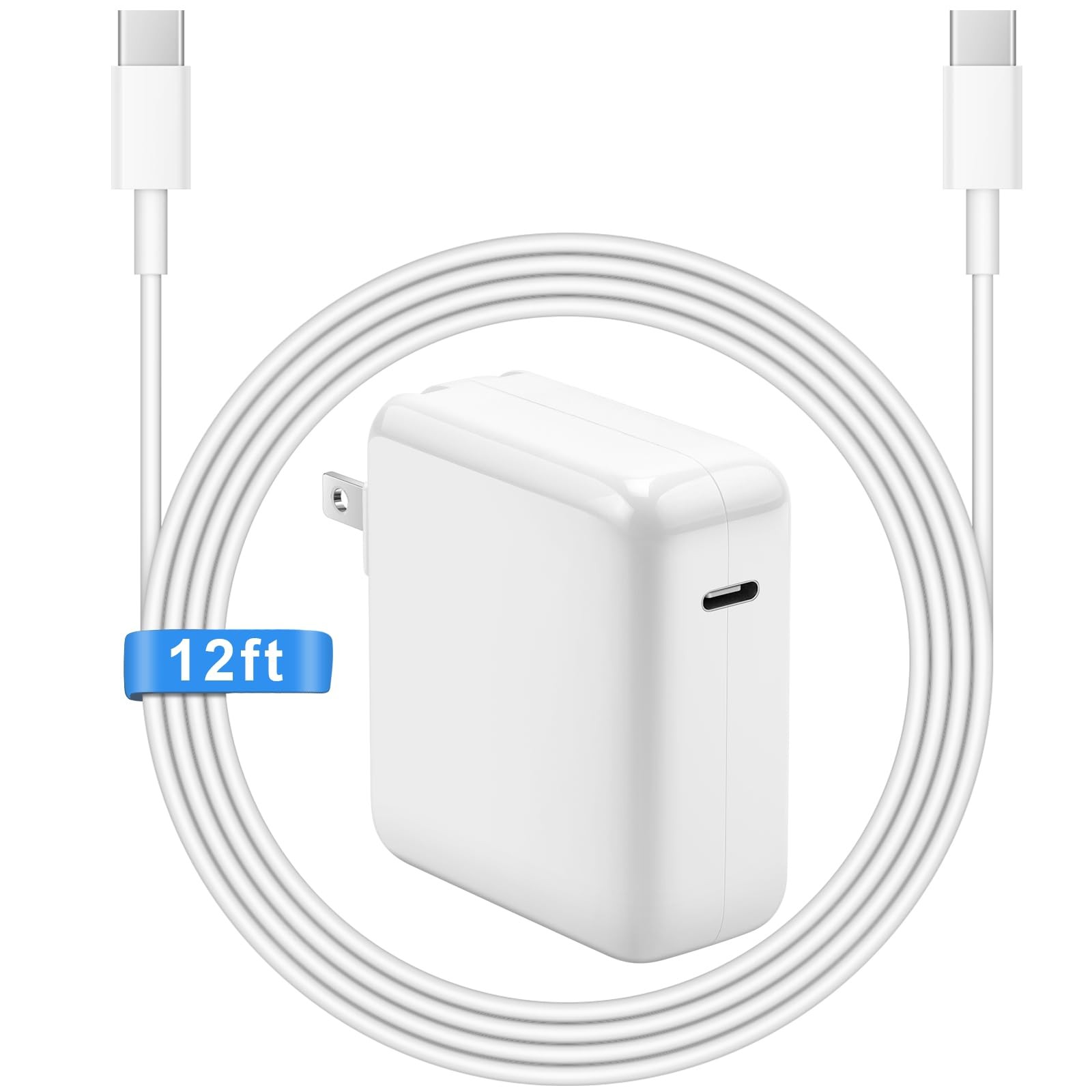 MacBook Air Pro Charger with 12FT Extra Long Type C 12FT, White