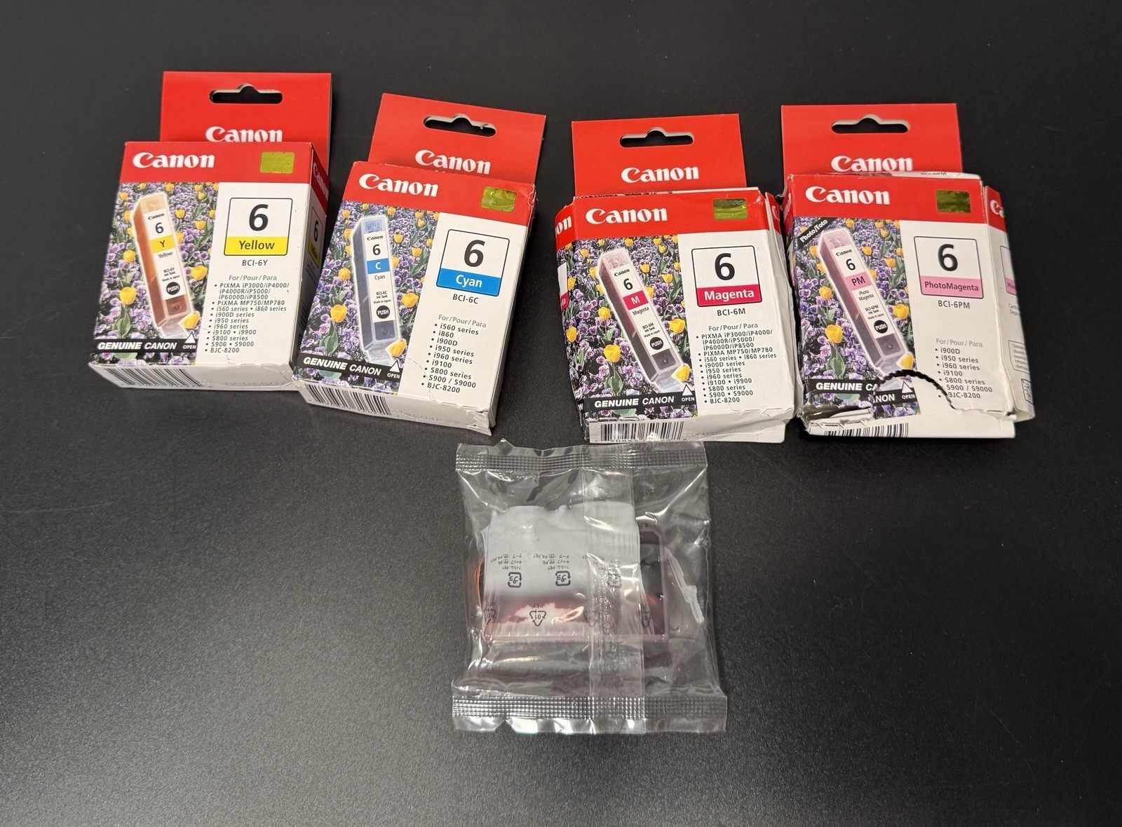 Sealed Canon BCI-6 Ink Cartridges: Yellow, Cyan, 2 Magenta & Photo Magenta