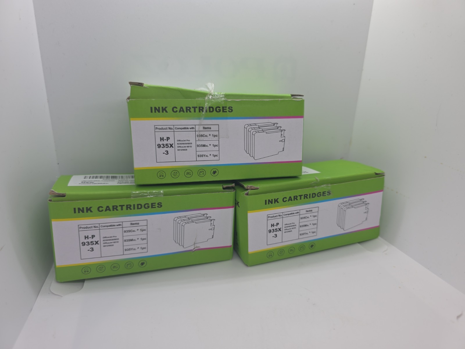 Wholesale Lot of 3 Multipacks Replacement Ink Cartridges For HP 935XL 935X-3