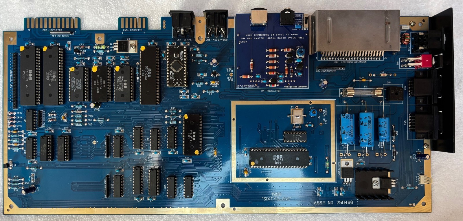 Restored Commodore 64 with new SixtyClone motherboard and video upgrades