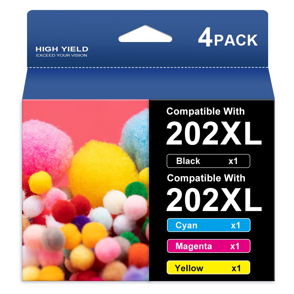 4PK 202 XL T202 202XL Ink Cartridges for Epson WorkForce WF-2860 XP-5100 Printer