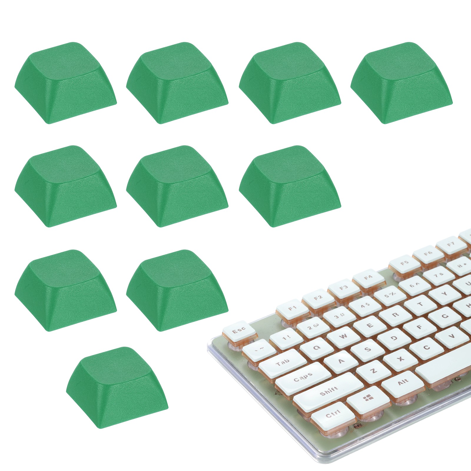 10Pcs XDA Profile Keycap Set PBT Mechanical Numeric Keypads, Sea Green