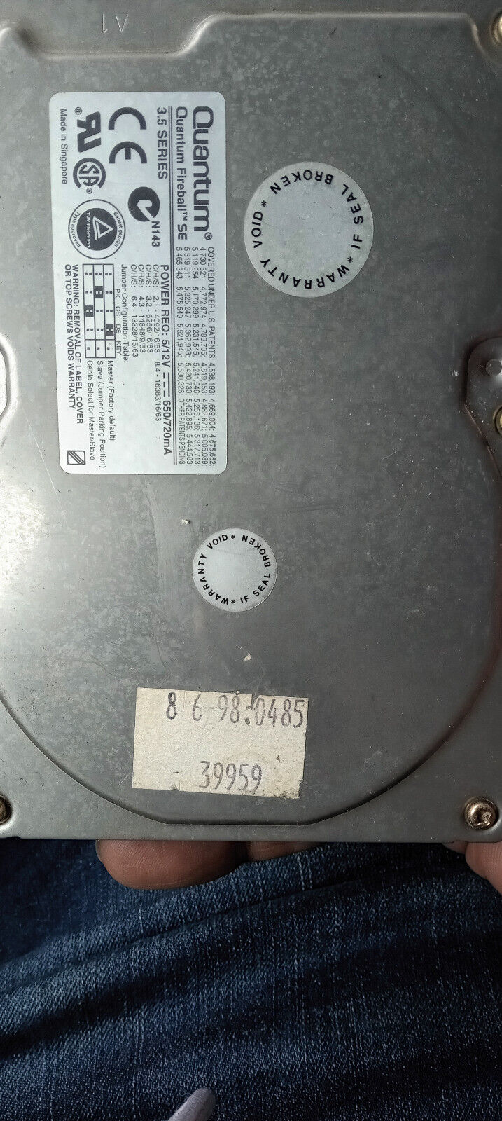 Quantum Fireball SE 3.5 Series 4.3GB SE43A013 HDD Hard Disk Drive Tested Working