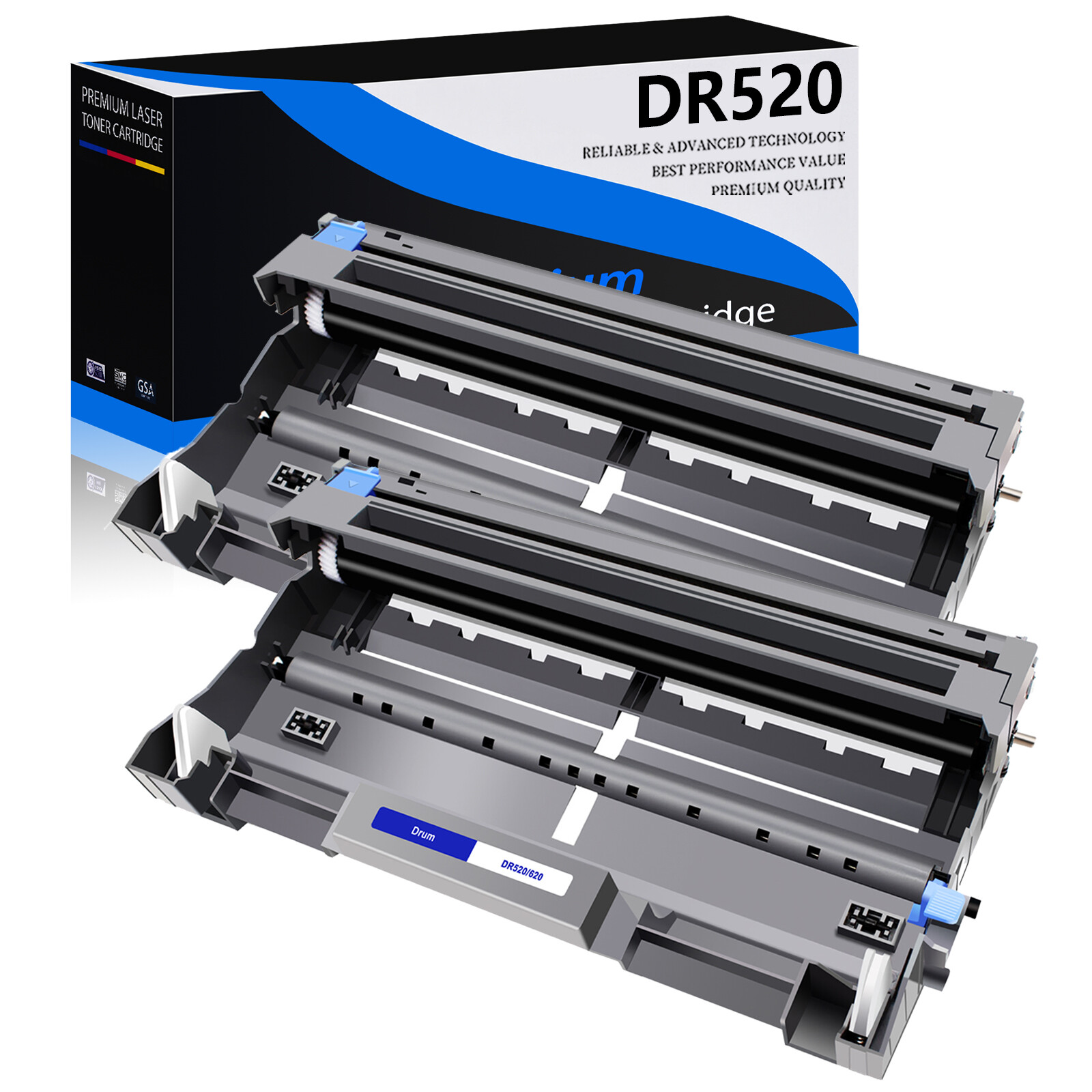 2 Pack DR520 Drum unit For Brother HL-5200 HL-5250 HL-5250DN HL-5250DNHY 5250DNT