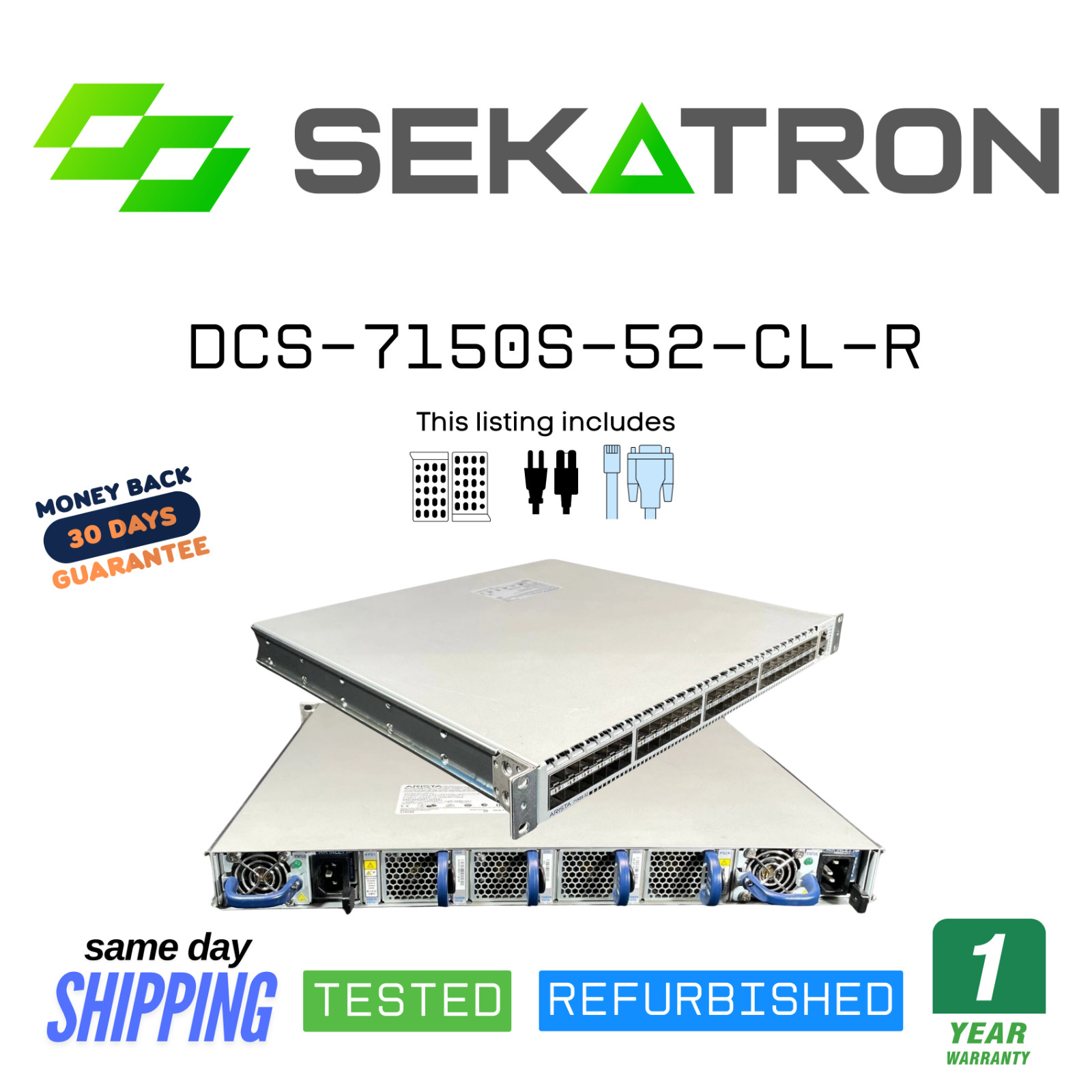 🔀 Arista DCS-7150S-52-CL-R • 52× 10G SFP+ • Dual PSU • EOS 4.11.6 • ⚡Fast Ship