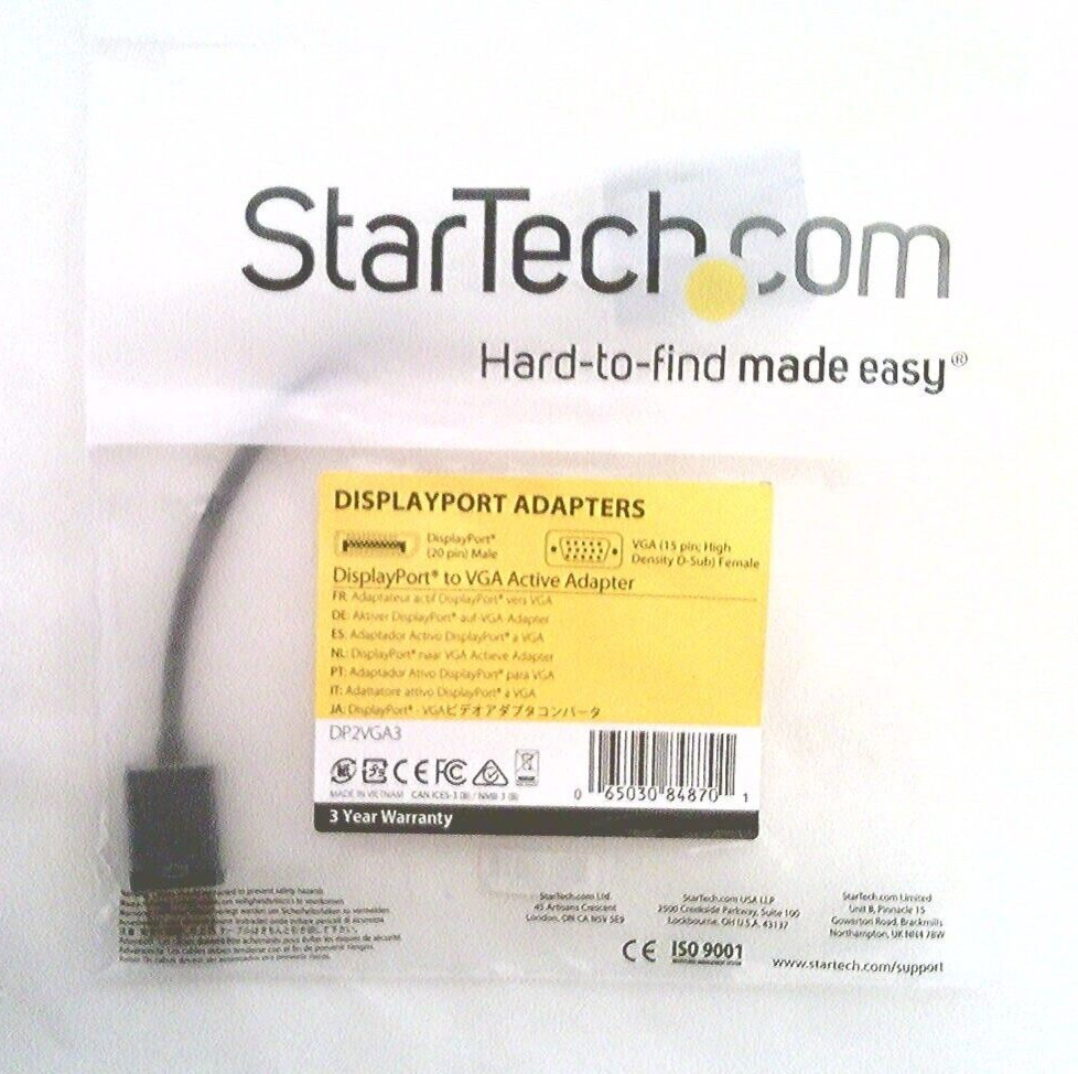 ✅  Lot of 2~ StarTech.com~DisplayPort to VGA Adapter~Active DP to VGA Converter