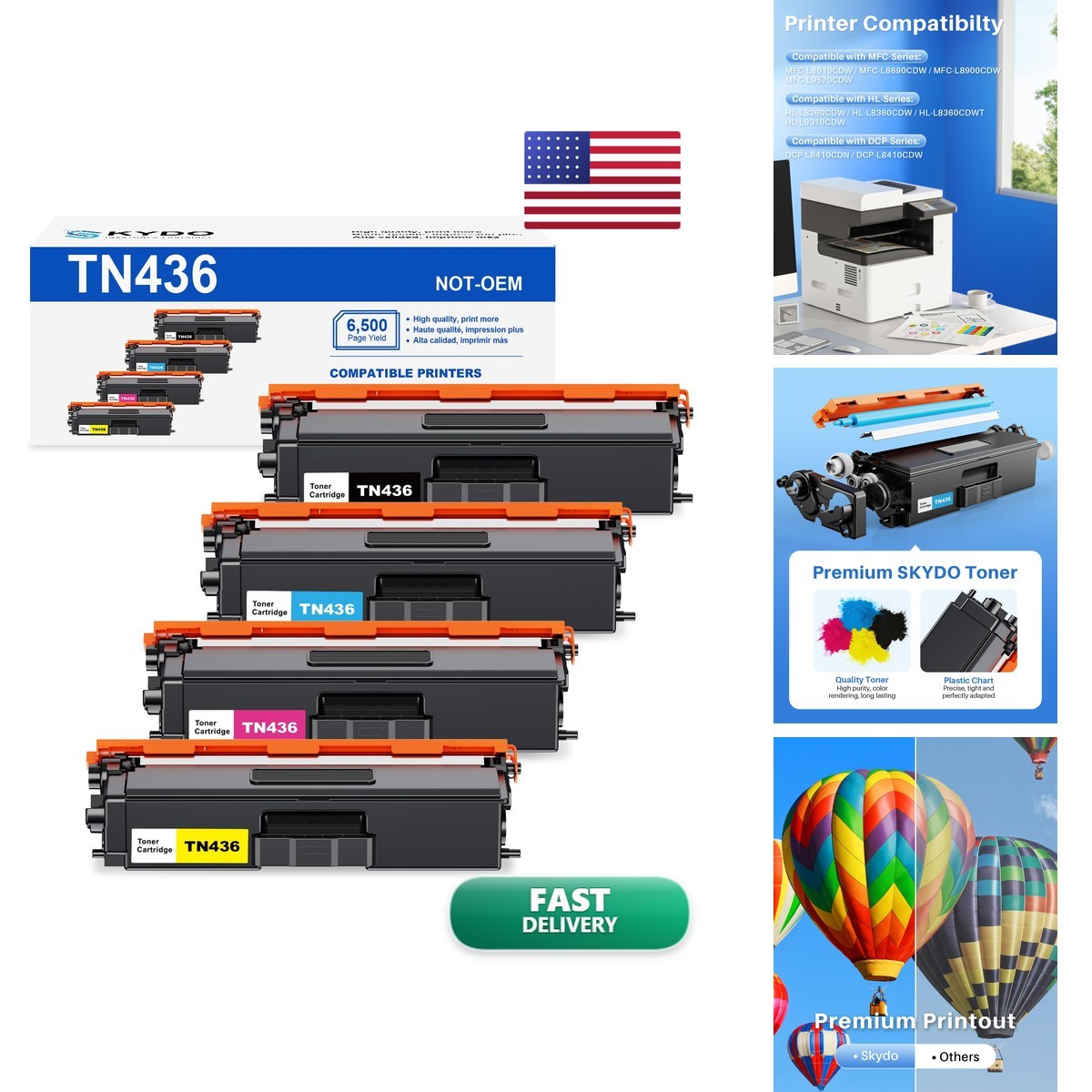 Skydo TN436 Toner Cartridges Replacement Brother TN436 TN433 TN 431 tn436 tn433