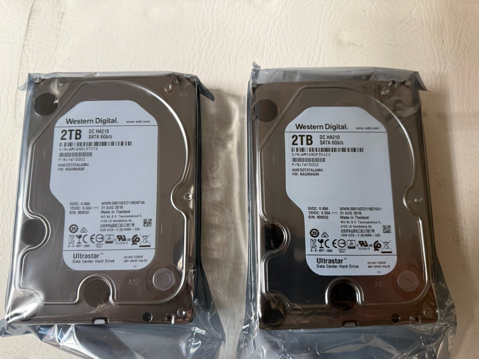 2X NEW Western Digital WD 3.5" Ultrastar DC HA210 2TB SATA 6Gb/s HDD 1W10002