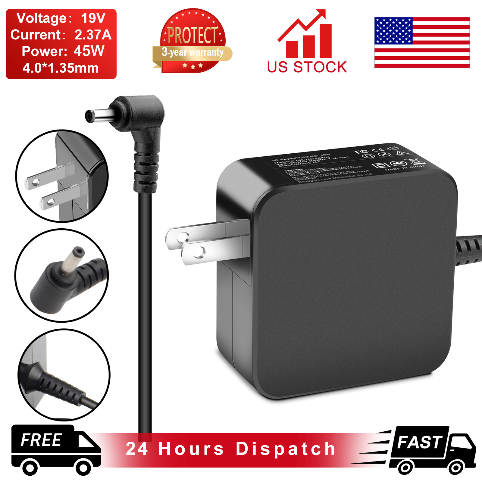 45W AC Adapter Charger For Asus l510m l510ma l510ma-db02 Power Supply Cord New