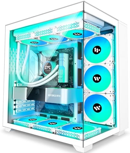 KEDIERS PC Case - ATX Tower Tempered Glass Gaming Computer Case with out ARGB -