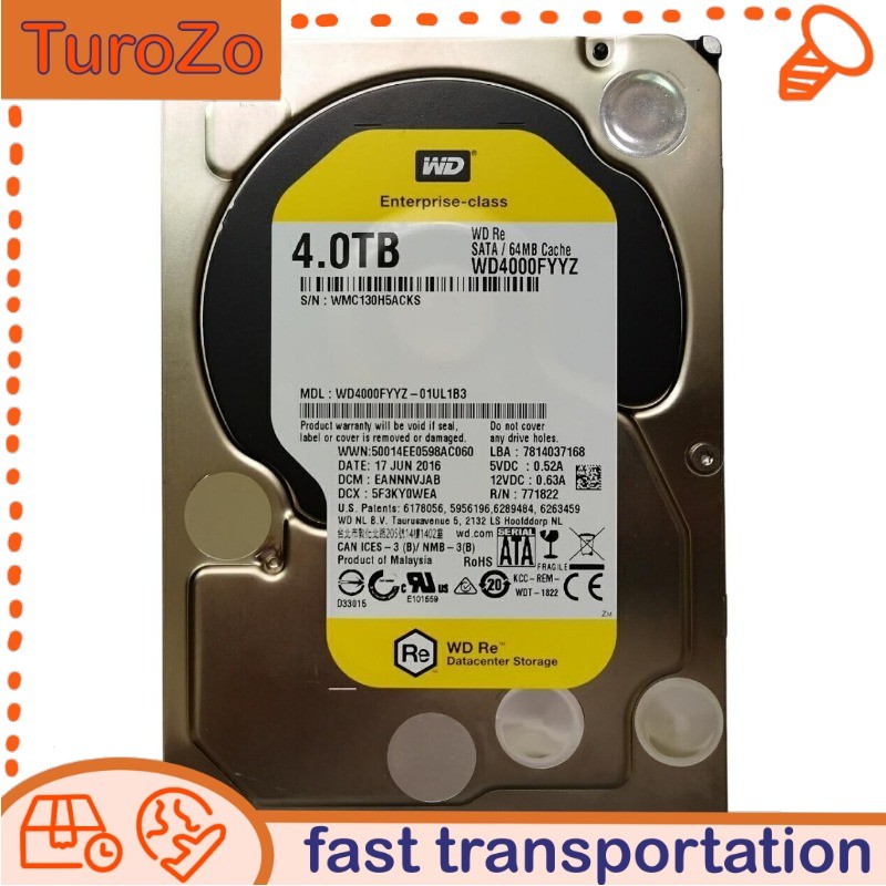 WD4000FYYZ Western Digital RE 4TB 7200RPM SATA 3.5 inch Internal HDD Hard