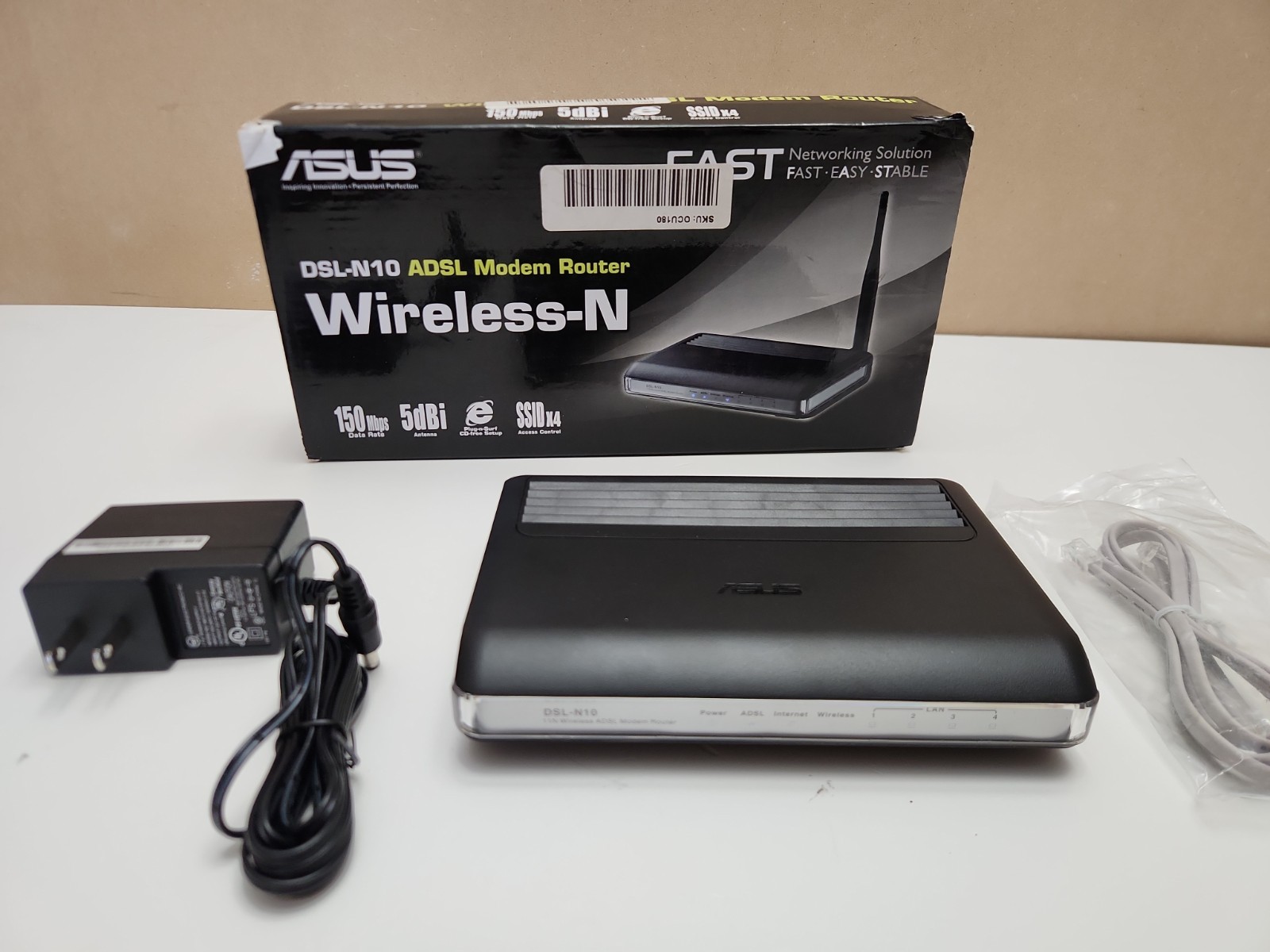Asus DSl-N10 Wireless-n Adsl Modem Router ( Open Box As Shown No Manual)